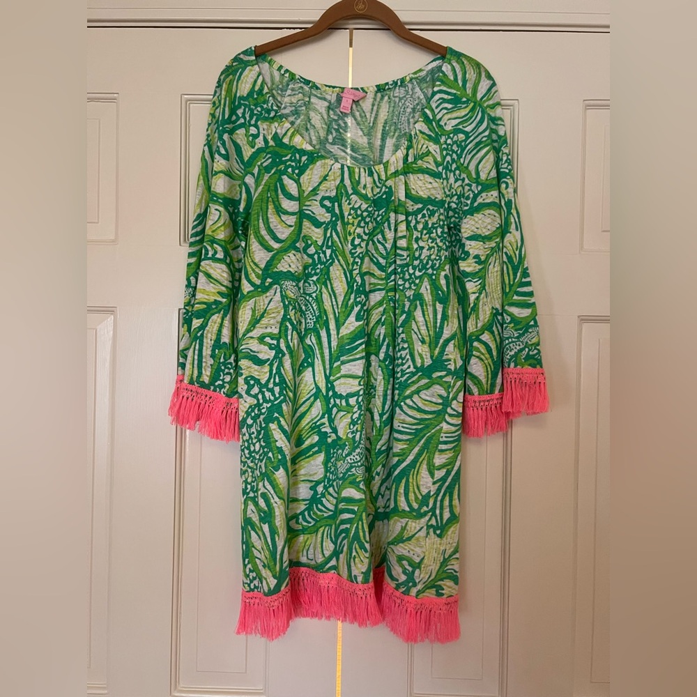 EUC Lilly Pulitzer Linen/Fringe Dress - size S